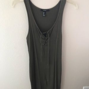 Forever 21 Size Small Green dress with lace up